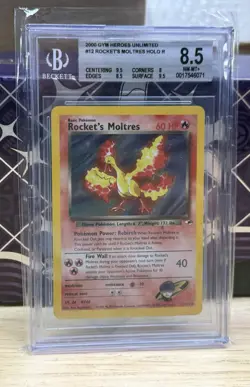 2000 ROCKET'S MOLTRES GYM HEROES HOLO RARE POKEMON TCG BGS 8.5 BECKETT #12/132 - Image 1