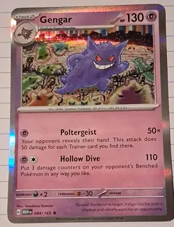 Pokemon Gengar 094/165 Sv: Scarlet & Violet 151 Reverse Holo Rare English HP 130 - Image 1