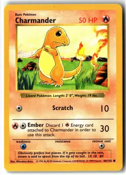 Charmander ⭐ 46/102 Shadowless Base Set 1999 Pokemon NM - Image 1