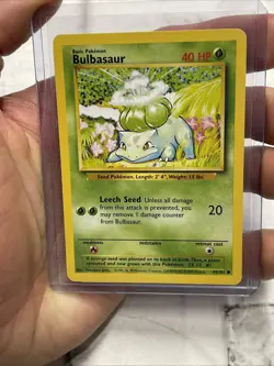 Pokemon Bulbasaur 44/102 Base Set Unlimited NM/MT Common Vintage Vtg Pokemon TCG - Image 1