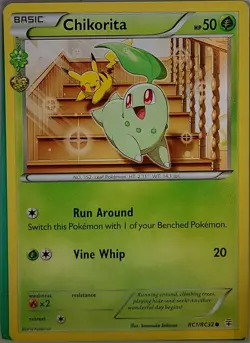 Chikorita RC1/RC32 Common Generations Pokemon Moderately Played - Image 1