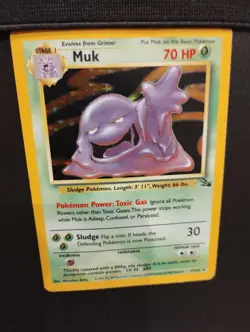 Muk 13/62 Pokemon Vintage WOTC Fossil Holo Card - MP - Image 2