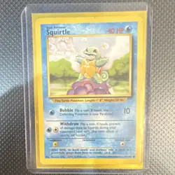 Nintendo Pokemon Squirtle 40 HP Base Set Card 63/102 1999 Bubble Withdraw - Image 1