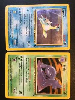 Fossil Set 9 holo/rare Pokemon cards Lapras Muk Zapdos Haunter Magneton Raichu - Image 2