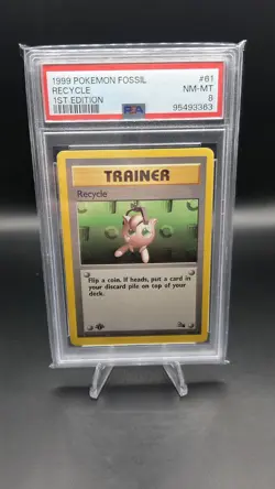Recycle 61/62 [1st Edition] — PSA 8 (NM/MT) — Fossil Set — Vintage Pokemon Card - Image 1