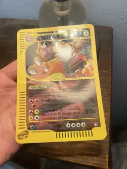 2003 POKEMON SKYRIDGE CRYSTAL CHARIZARD REVERSE HOLO BOX TOPPER JUMBO CARD 9/12 - Image 2