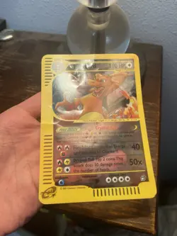 2003 POKEMON SKYRIDGE CRYSTAL CHARIZARD REVERSE HOLO BOX TOPPER JUMBO CARD 9/12 - Image 3