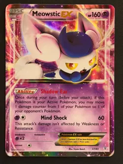 POKEMON Card Meowstic EX 37/83 Generations Holo Near Mint Free P&P - Image 1