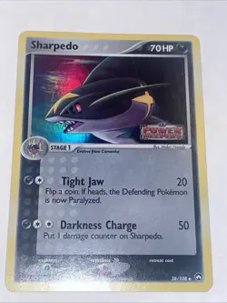 Pokemon Sharpedo Power Keepers 38/108 2007 Reverse Holo Uncommon 70HP - Image 1