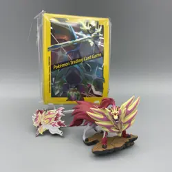 Pokemon TCG Zamazenta V Lot CROWN ZENITH 👑 Pin, Sleeves, And Figure - Image 1