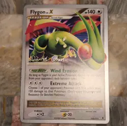 Pokemon Flygon LV.X 105/111 Rising Rivals Ultra Rare Level Up Holo 140 HP Signed - Image 1