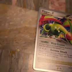 Pokemon Flygon LV.X 105/111 Rising Rivals Ultra Rare Level Up Holo 140 HP Signed - Image 3