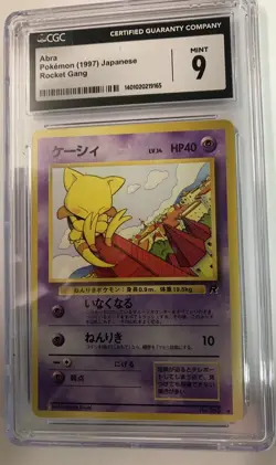 1997 POKEMON JAPANESE ROCKET GANG 63 ABRA CGC MINT 9 - Image 1