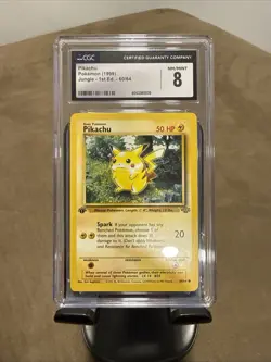 1st EDITION 1999 Pokemon Jungle #60 Pikachu CGC 8 - Image 1