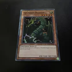 Thunder Dragon HISU-EN046 Super Rare Yugioh Card 1st Edition Mint - Image 1