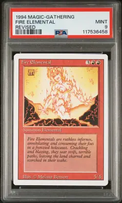 1994 MtG Revised Fire Elemental - PSA 9 - Image 1