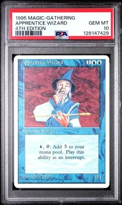 PSA 10 Apprentice Wizard MTG Core Set 4th Edition "ONLY 1 PSA 10" - Image 1
