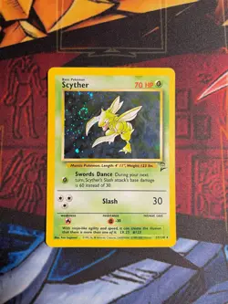 Pokemon Scyther 17/130 Base Set 2 Holo Rare Vintage - Image 1