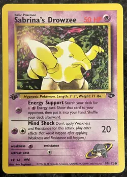 1st Edition Sabrina's Drowzee 95/132 Gym Challenge Regular Common LP Pokemon - Image 1
