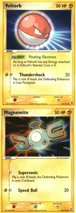 Pokemon TCG EX fire red Leaf green Voltorb Magnemite X2 mp - Image 1