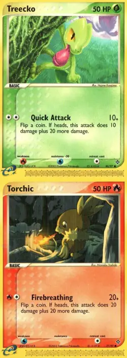 Pokemon TCG EX Dragon Torchic Treecko MP - Image 1