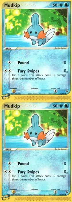 Pokemon TCG EX Ruby Mudkip X2 Mp - Image 1