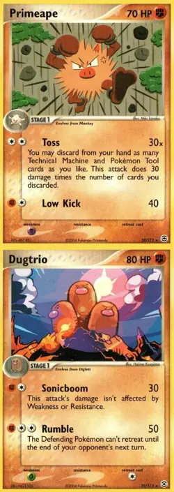 Pokemon TCG EX fire red Leaf green Dugtrio Primeape r x2 mp - Image 1