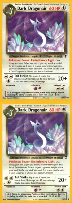 Pokemon TCG Legendary collection Dark Dragonair X2 MP - Image 1