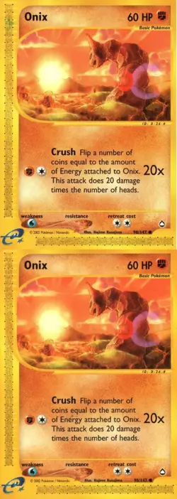 Pokemon TCG Aquapolis Onix X2 Mp - Image 1