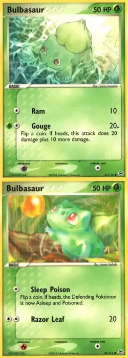 Pokemon TCG Ex Leaf green fire red Bulbasaur X2 MP - Image 1