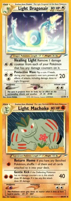 Pokemon TCG Neo Destiny Light Machoke Light Dragonair Mp X2 - Image 1
