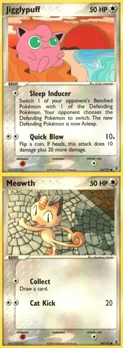Pokemon TCG Ex Leaf green fire red Meowth Jigglypuff Mp X2 - Image 1