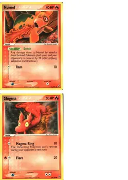 Pokemon TCG EX Deoxys Slugma Numel X2 LP - Image 1