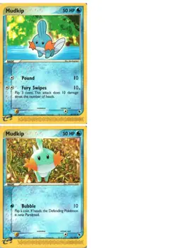 Pokemon TCG EX Ruby Saphire Mudkip X2 LP - Image 1