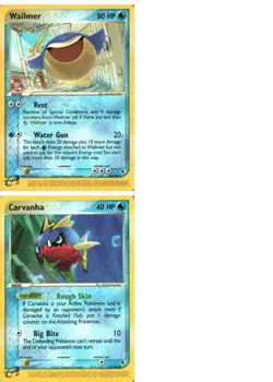 Pokemon TCG EX Ruby Saphire Wailmer Carvanha LP X2 - Image 1