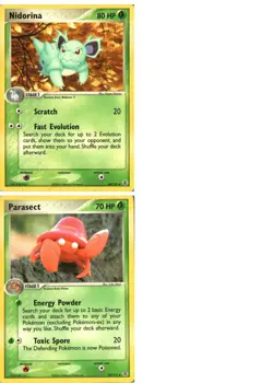 Pokemon TCG EX Leaf Green fire red Parasect Nidorina X2 LP - Image 1