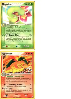 Pokemon TCG EX Unseen Forces Typhlosion Meganium X2 LP - Image 1