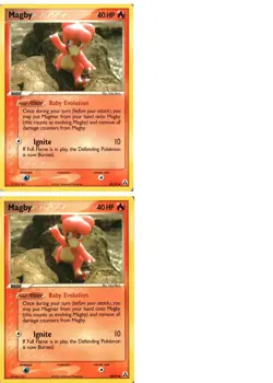 Pokemon TCG EX Legend Maker Magby X2 LP - Image 1