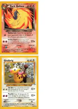 Pokemon TCG Neo Destiny Dark Quilava Girafarig X2 MP - Image 1