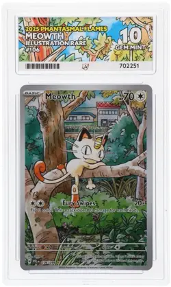 Pokemon TCG Phantasmal Flames Meowth 106/094 Ace 10 Gem Mint - Image 1