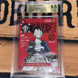 2025 One Piece Promo JP ST21-014 Monkey D Luffy SR 20th Anniversary BGS 9.5 B - Image 1
