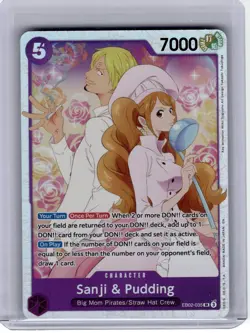 2025 One Piece—Sanji & Pudding #EB02-035 Anime 25th Collection—Super Rare Foil - Image 1