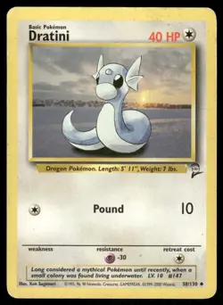 Pokemon Cards Dratini 38/130 Base Set 2 Uncommon HP - Image 1