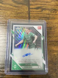 2025-26 Topps Chrome Bundesliga Jens Stage Black Wave Auto 9/10 SV Werder Bremen - Image 3