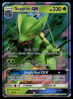 Sceptile GX 22/214 - Pokemon Lost Thunder - Holo Rare (NM) - Image 1
