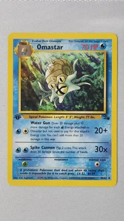 Omastar 40/62 Pokemon Card TCG Fossil First Edition Non Holo LP - Image 1