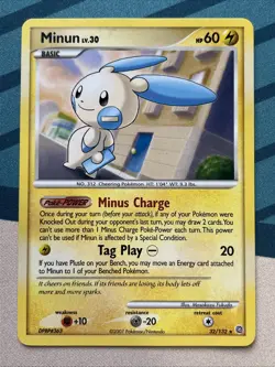 Pokemon Card - Minun - Regular - Rare (32/132) DP Secret Wonders *LP* - Image 1