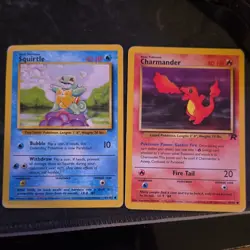~ Pokemon Vintage Cards - Squirtle & Charmander - Base Set, Team Rocket - 2 ~ - Image 1