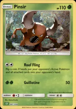 Pinsir 007/034 Holo Classic Collection Trading Card Game Classic Pokemon Holo NM - Image 1