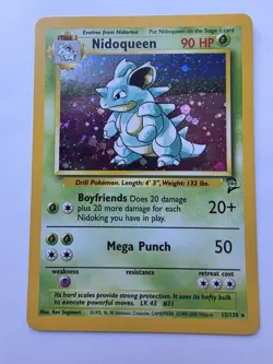 Pokemon TCG Nidoqueen Base Set 2 12/130 Holo Unlimited Holo Rare Vintage WOTC NM - Image 1